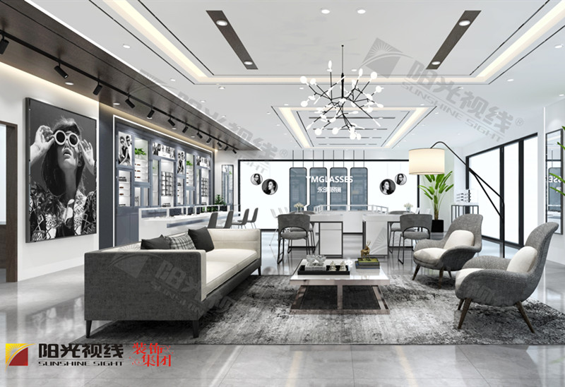 河北永明眼鏡店裝修設計效果圖案例
