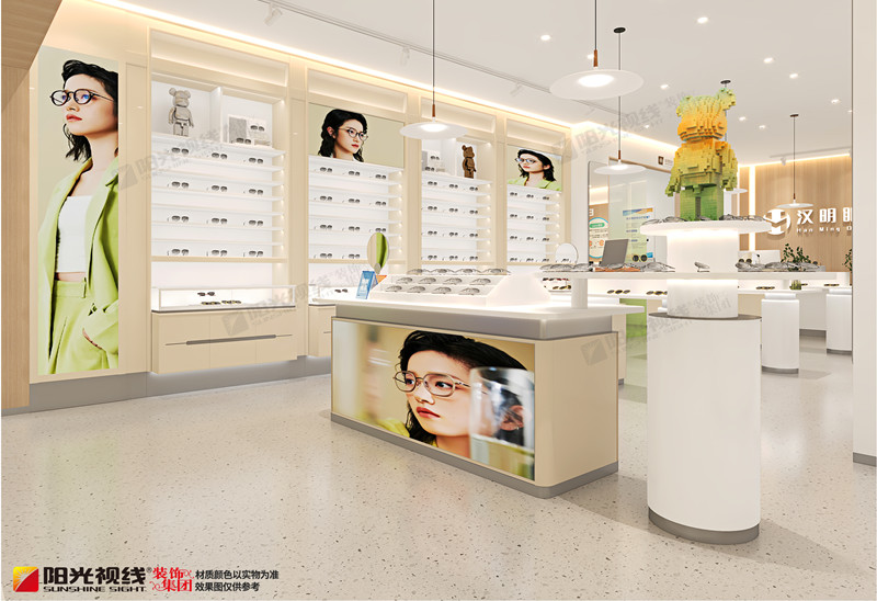 漢明眼鏡商場店裝修效果圖